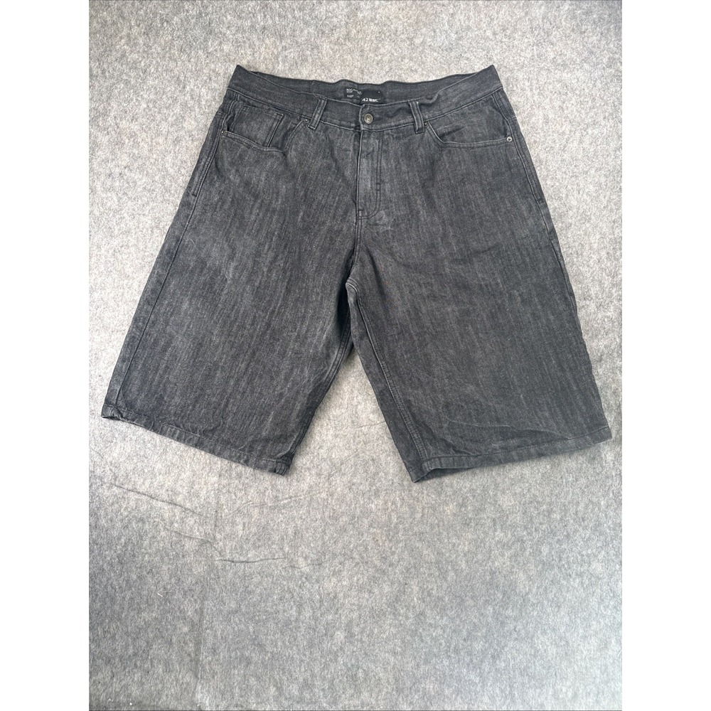 Rocawear Vintage Y2K Embroidered Black Denim Grunge Skater Jean Shorts Size 42